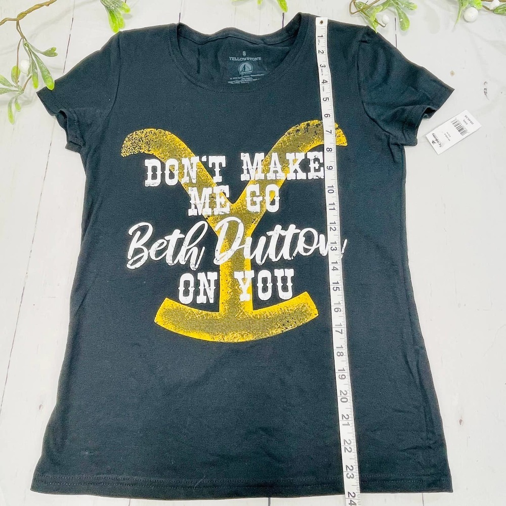 Yellowstone Black Short Sleeve T-Shirt "Don't Make Me Go Beth Dutton On You" - Picture 5 of 6